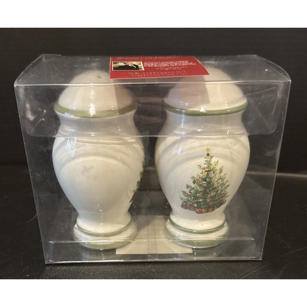 Christopher Radko Holiday Celebrations Salt & Pepper Shakers Christmas Tree NEW‎